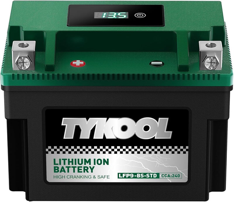 TYKOOL YTX9-BS -STD 12.8V 4Ah, 240CCA Lithium LiFePO4 Motorcycle Battery,2X Cranking Amps,5X longer life,Powersports battery,for ATV,UTV - Image 1
